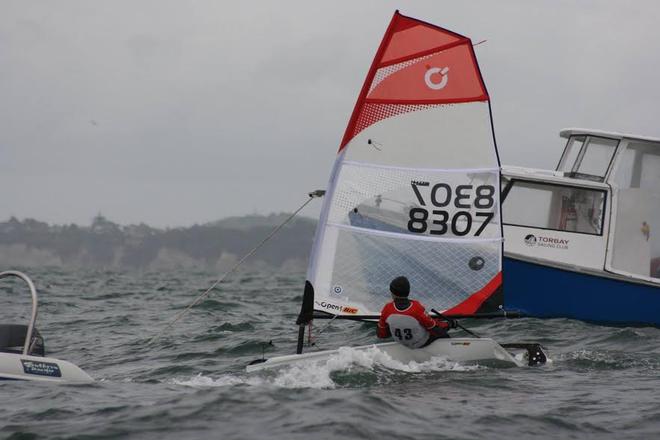 Mathew Rist winning Race 3 - O'pen BIC Murrays Bay Stack Winchamps 2016 © Murrays Bay S.C